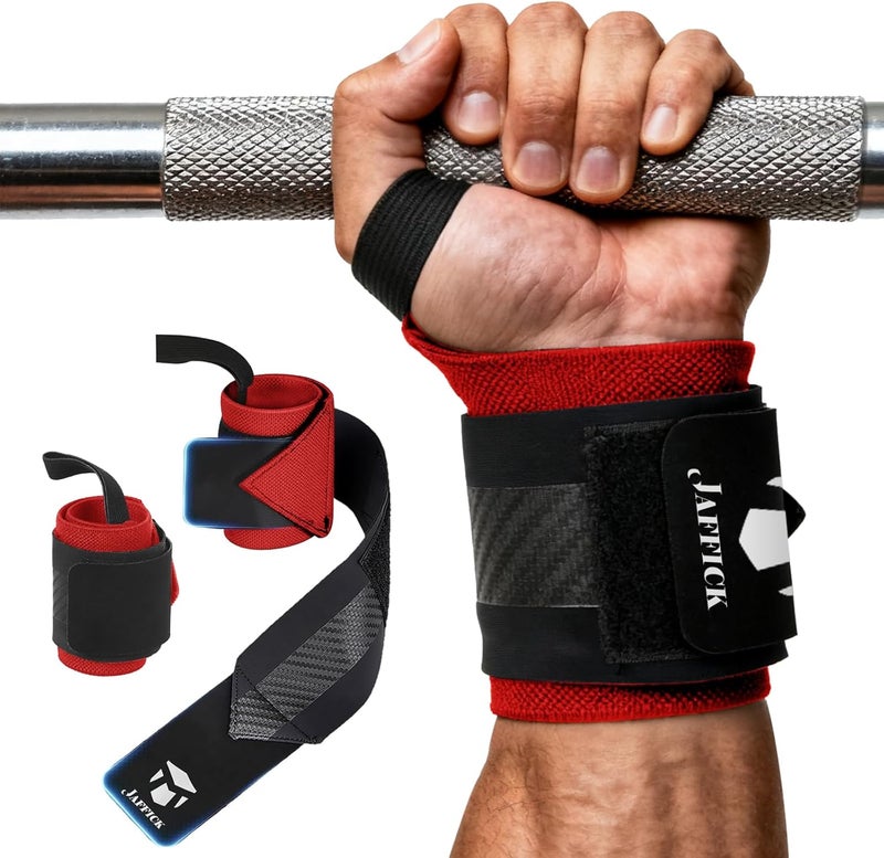 Jaffick Double-Layer Reinforced Wrist Wraps for Weightlifting - Men & Women, Thumb Loop Design for Powerlifting, Crossfit, Bodybuilding, Deadlifting - Fits Both Hands - Image 1